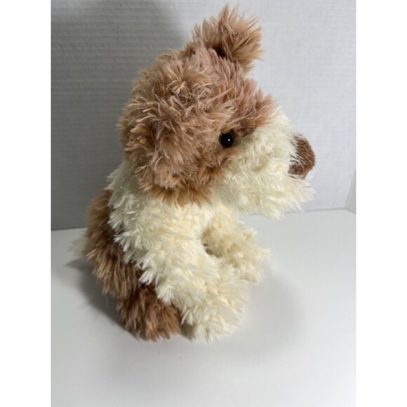 Nat And Jules Shaggy Dog Plush Stuffed Animal Cream and Light Brown Puppy 10" - Picture 2 of 9